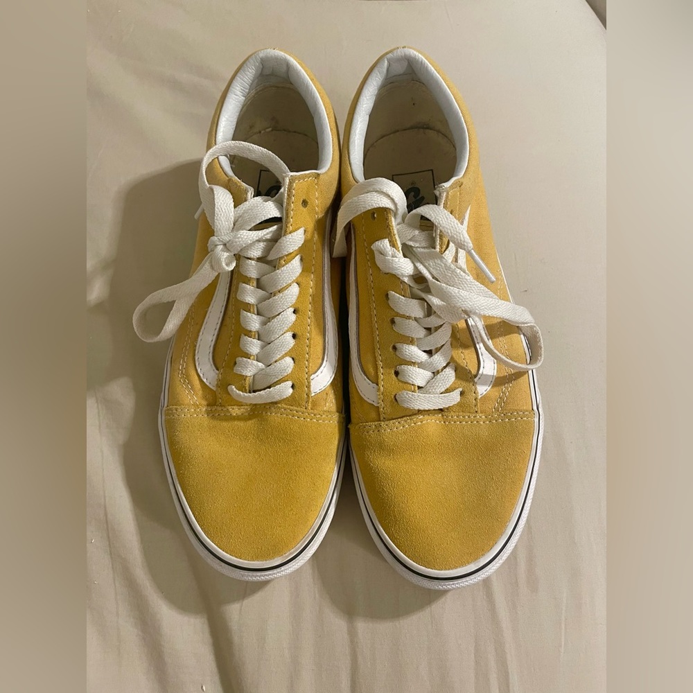 Vans Yellow and White Women's Shoes